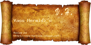 Vass Hermiás névjegykártya